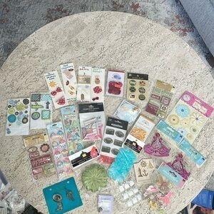 Scrapbook bundle of stickers, charms embellishments bundle